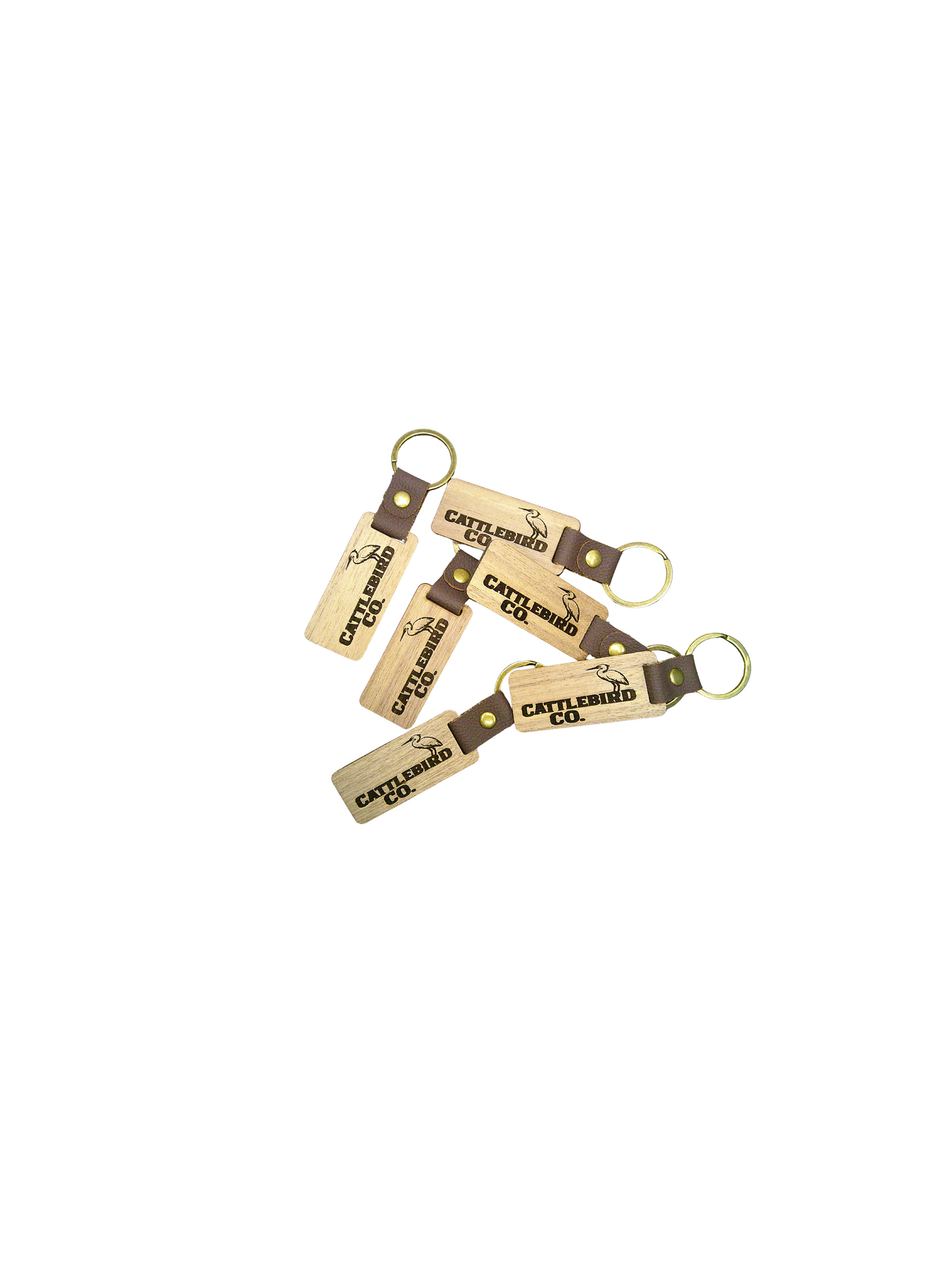 Wood Panel "CattleBird Co." Key Chain